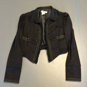 Bolero jacket with gold stitching